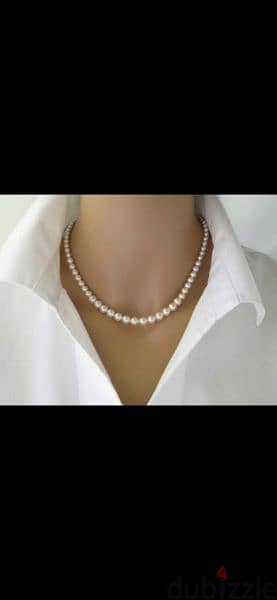 necklace vintage white pearl choker 1