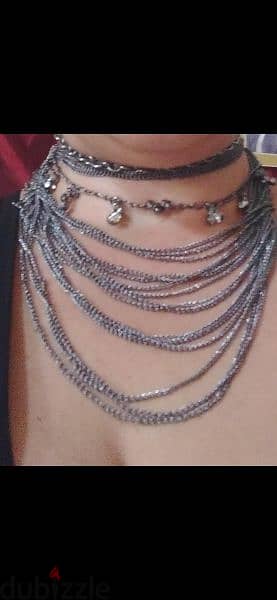 necklace sanessel taba2at 3a2ed ma3 strass 7