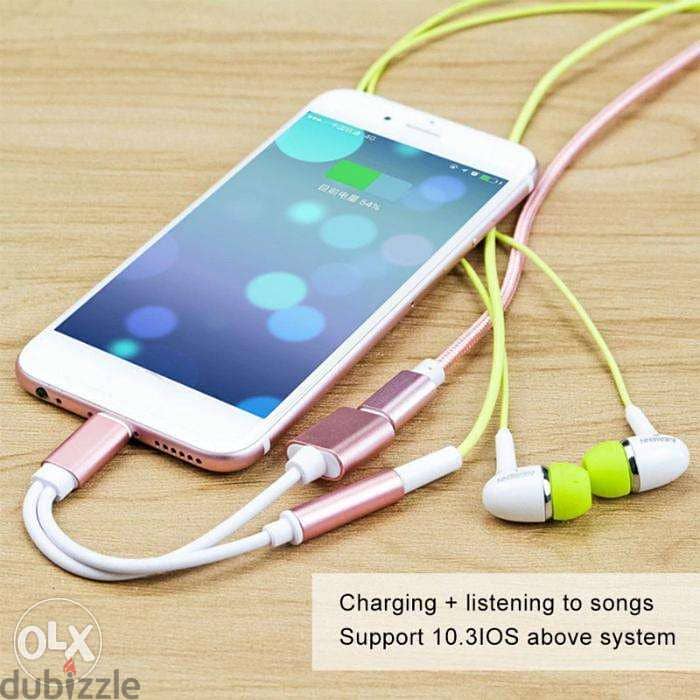 Audio Adapter 2 in 1 charging Earphone Cable For iPhone 11 x 7 8 plus 3
