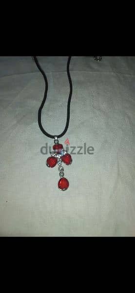necklace flower red 2