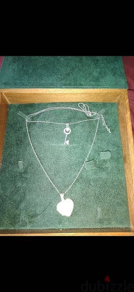 necklace silver pendant heart open box 1