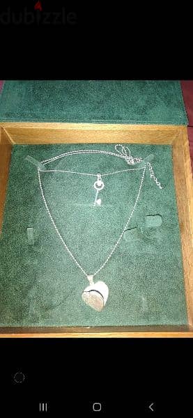 necklace silver pendant heart open box 2