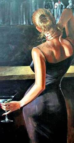 girl with wine painting 0
