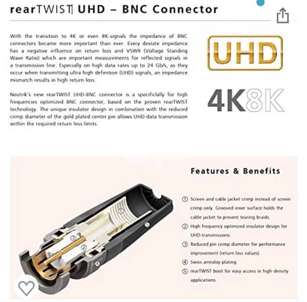 Sommer cable - Cable Coaxial Video 75 Ω - HD/3G/6G/12G SDI / 4K-UHD 1