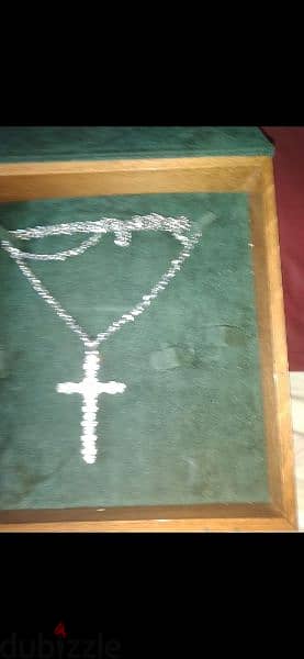 necklace silver tone necklace chain cross strass 2