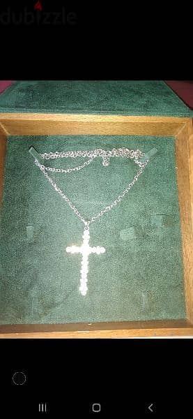 necklace silver tone necklace chain cross strass 6