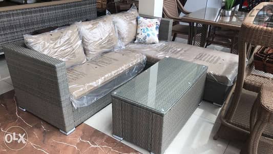 rattan corner set