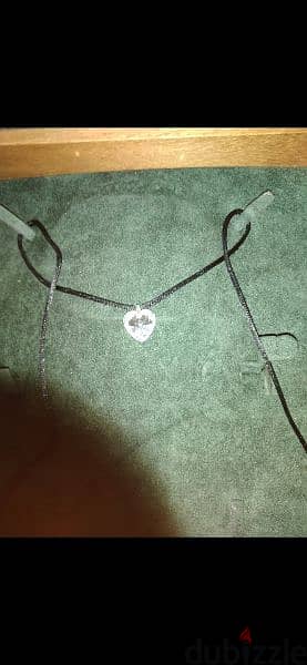 necklace heart shape crystal pendant on satin necklace 3
