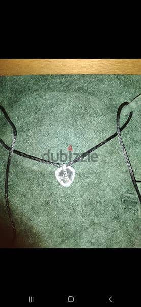necklace heart shape crystal pendant on satin necklace 5