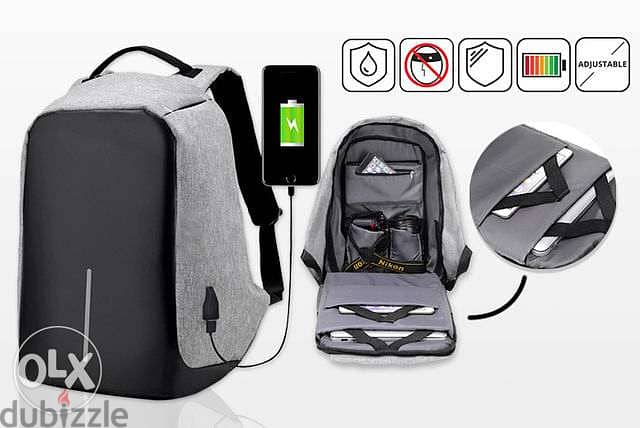 Anti Theft Backpack With USB Port,Water Resistance 0