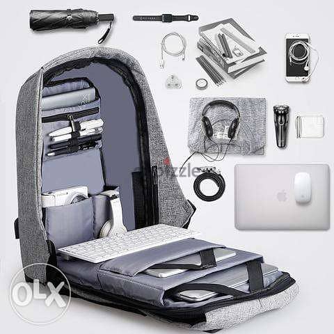 Anti Theft Backpack With USB Port,Water Resistance 1