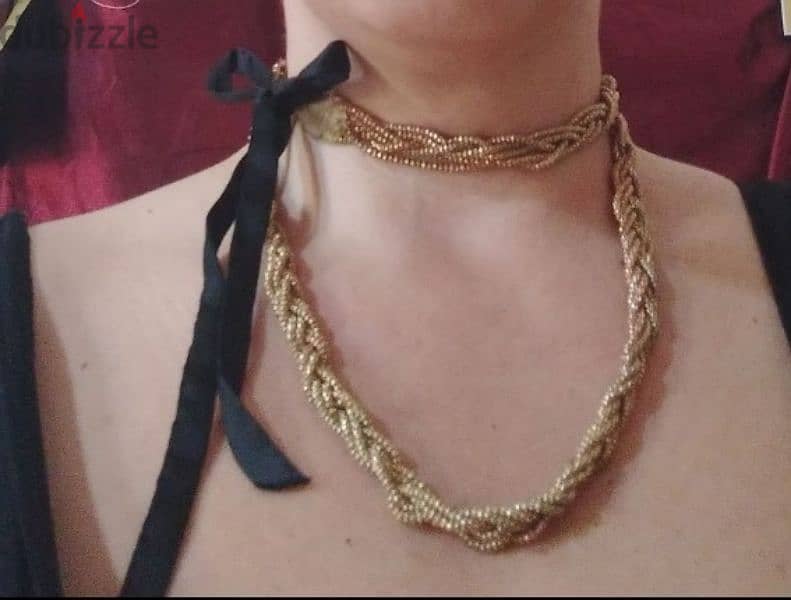 necklace 3a2ed dahabe ma3 ribbon satin high quality 1