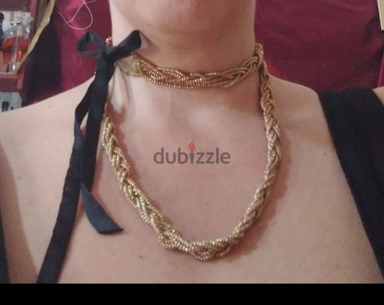 necklace 3a2ed dahabe ma3 ribbon satin high quality 2