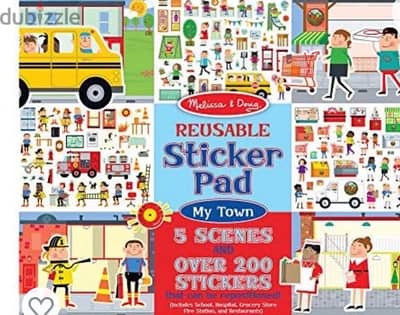 Melissa and Doug Reusable Sticker Pad: My Town - 200Stickers