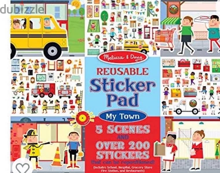 Melissa and Doug Reusable Sticker Pad: My Town - 200Stickers 0