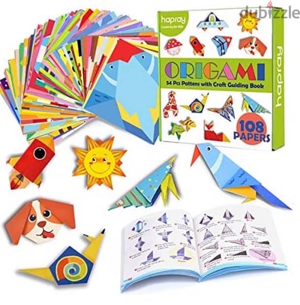 Color Origami Paper for Kids, Origami Kit, 108 Sheets - Toys for