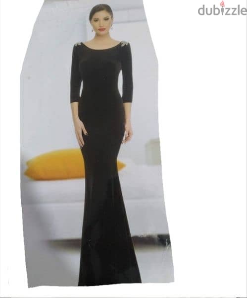 dress long dress maxi black with gold trim shoulders 5