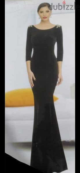 dress long dress maxi black with gold trim shoulders 8