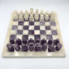 Lepidolite chess set