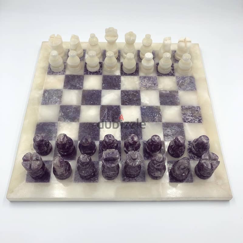 Lepidolite chess set 0