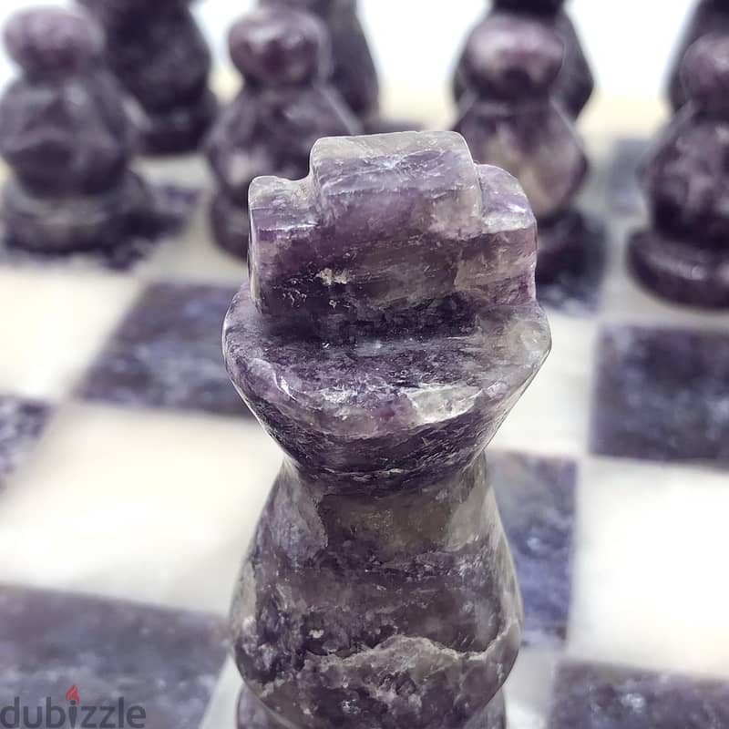 Lepidolite chess set 1