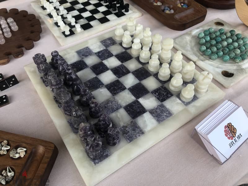 Lepidolite chess set 2