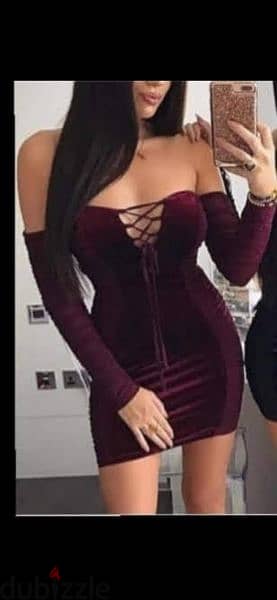 dress burgundy lace up front s to xxL terke 2