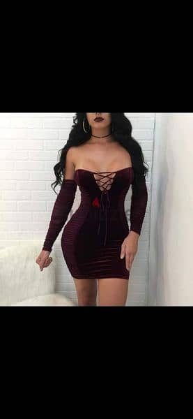 dress burgundy lace up front s to xxL terke 3