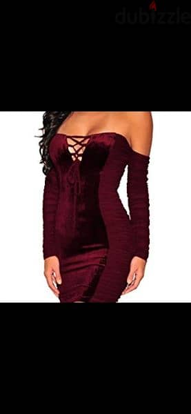 dress burgundy lace up front s to xxL terke 6