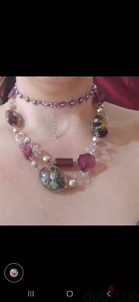 necklace set 3a2ed ma3 esswara purple high quality 2