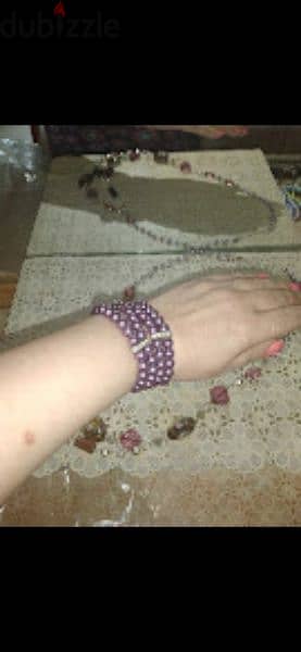 necklace set 3a2ed ma3 esswara purple high quality 3