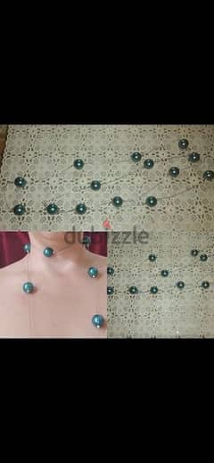 necklace emerald big pearl necklace