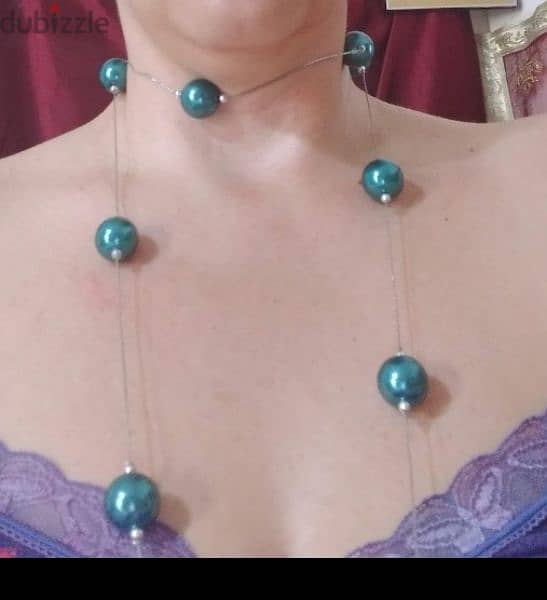 necklace emerald big pearl necklace 2