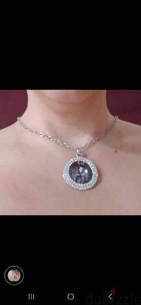 necklace big grey stone strass necklace 5