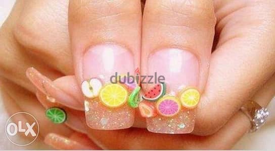 fast nails art 3D fruit nails decoration