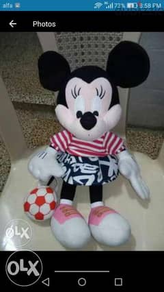 MINNIE MOUSE Plush as new, 43 Cm DISNEY weared stuffed large Toy=13$