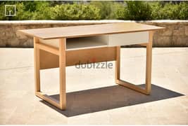 Simple wood desk with one side drawer