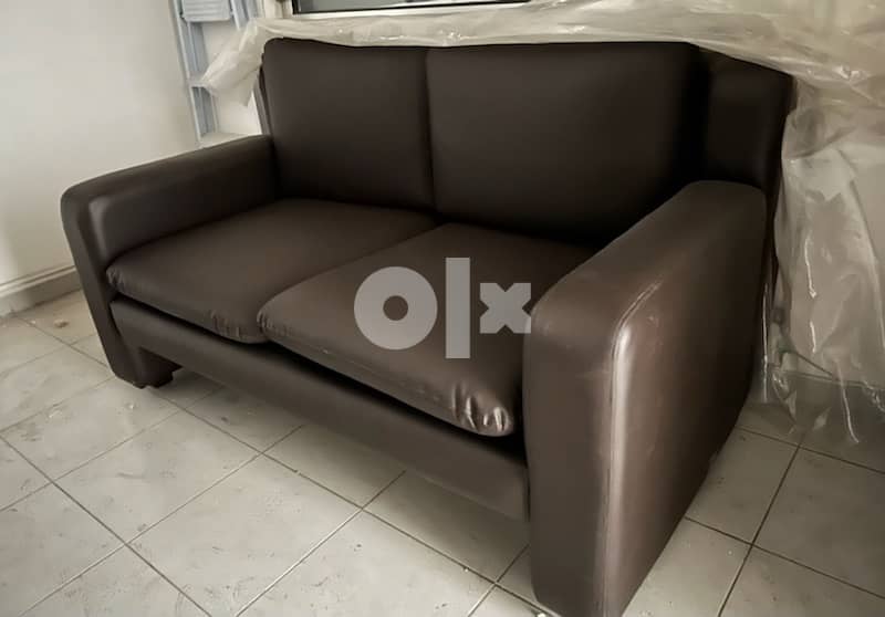 synthetic leather couch - excellent condition 1
