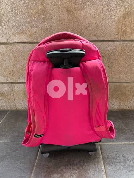 pink backpack with wheels for school 2