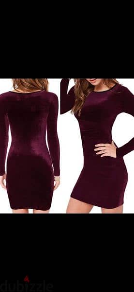 dress velvet wine colour s to xxL