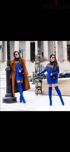 royal blue dress with chall collar s to xxL 0