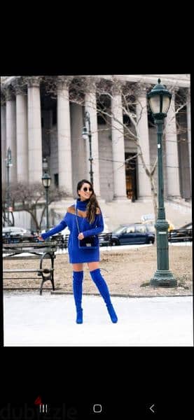 royal blue dress with chall collar s to xxL 2