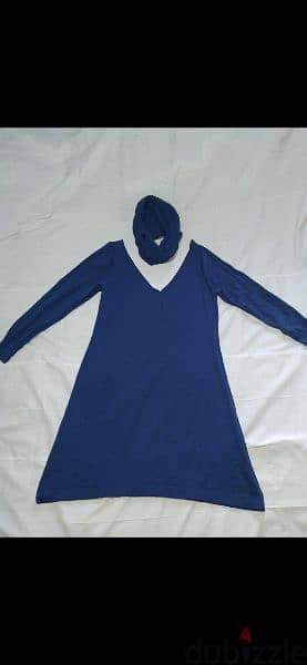 royal blue dress with chall collar s to xxL 3