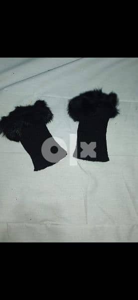 wool half fingers gloves with black fur  1=7$ or 3=15$ 6