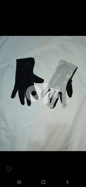 velvet gloves 2 colours sides grey/ black 5