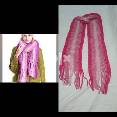 wool scarf pink thick