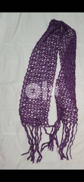 purple wool crochet scarf 4