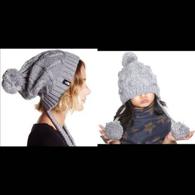 grey wool hat withover ears.  1=7$ or 3=15$