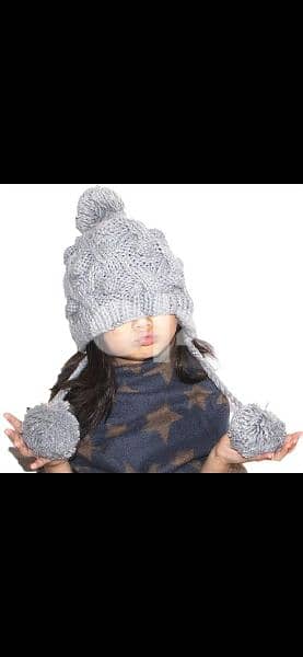 grey wool hat withvover ears. children or women 5