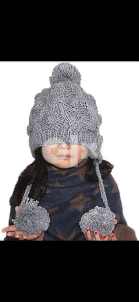 grey wool hat withvover ears. children or women 6